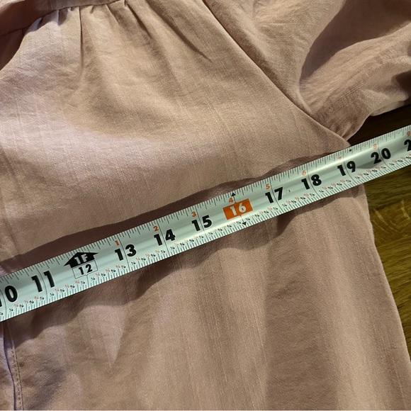 Pretty Garden Viscose Blend Button Down Shirt Dress Puffy Sleeve Tiered - Picture 8 of 9